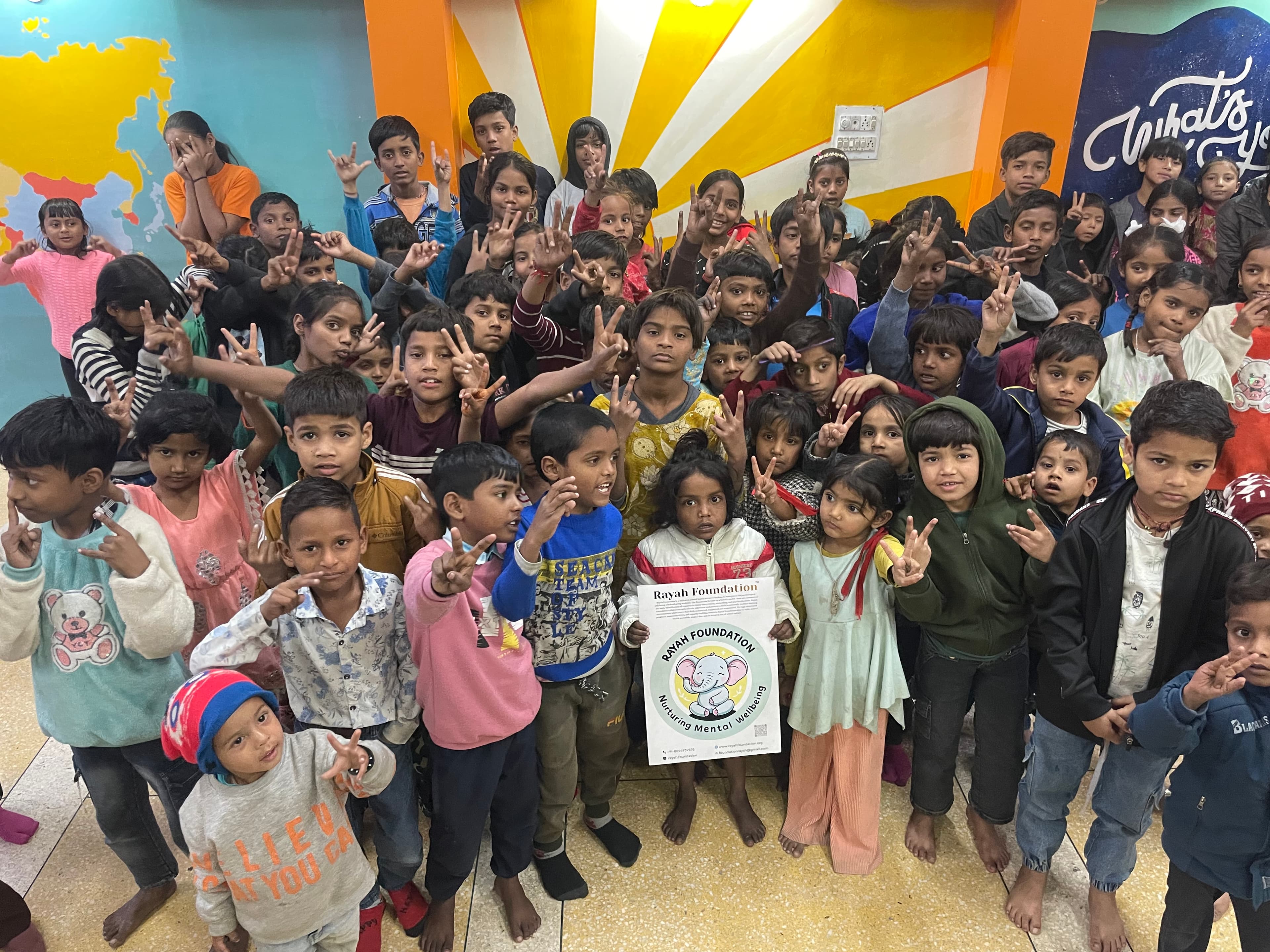 Rayah Minds community session with children and facilitators